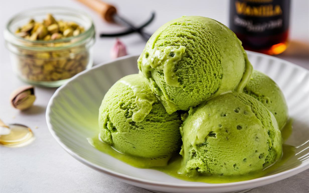 How do they flavor pistachio ice cream?