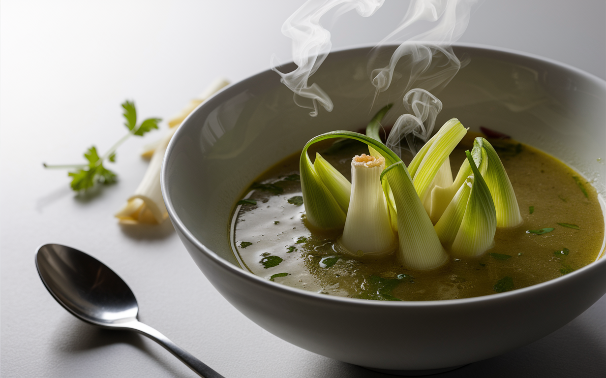What are the benefits of leeks in soup?
