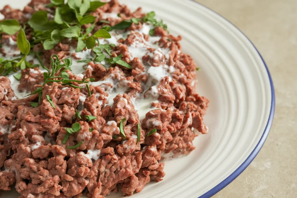 What does adding milk to ground beef do?